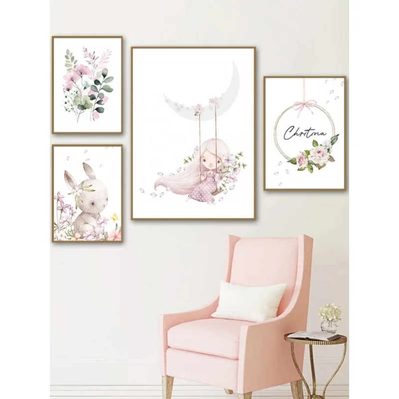 Resin Art Wall Decor - Nordic Cartoon Aesthetics Wall Art Pink