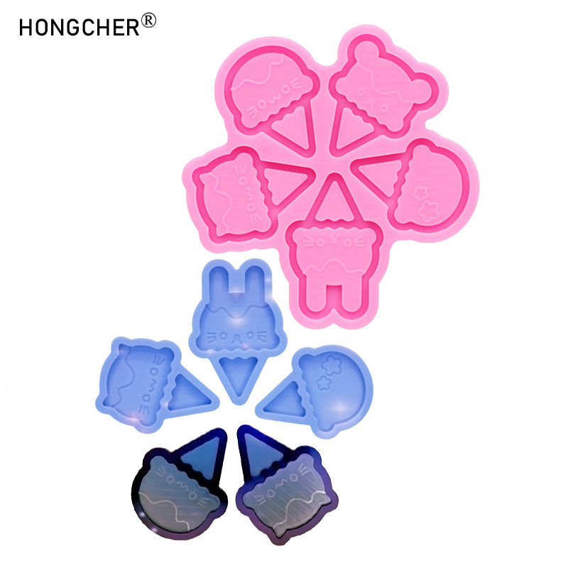 Resin Art Uv - Shiny Mirror Cartoon Animal Ice Cream