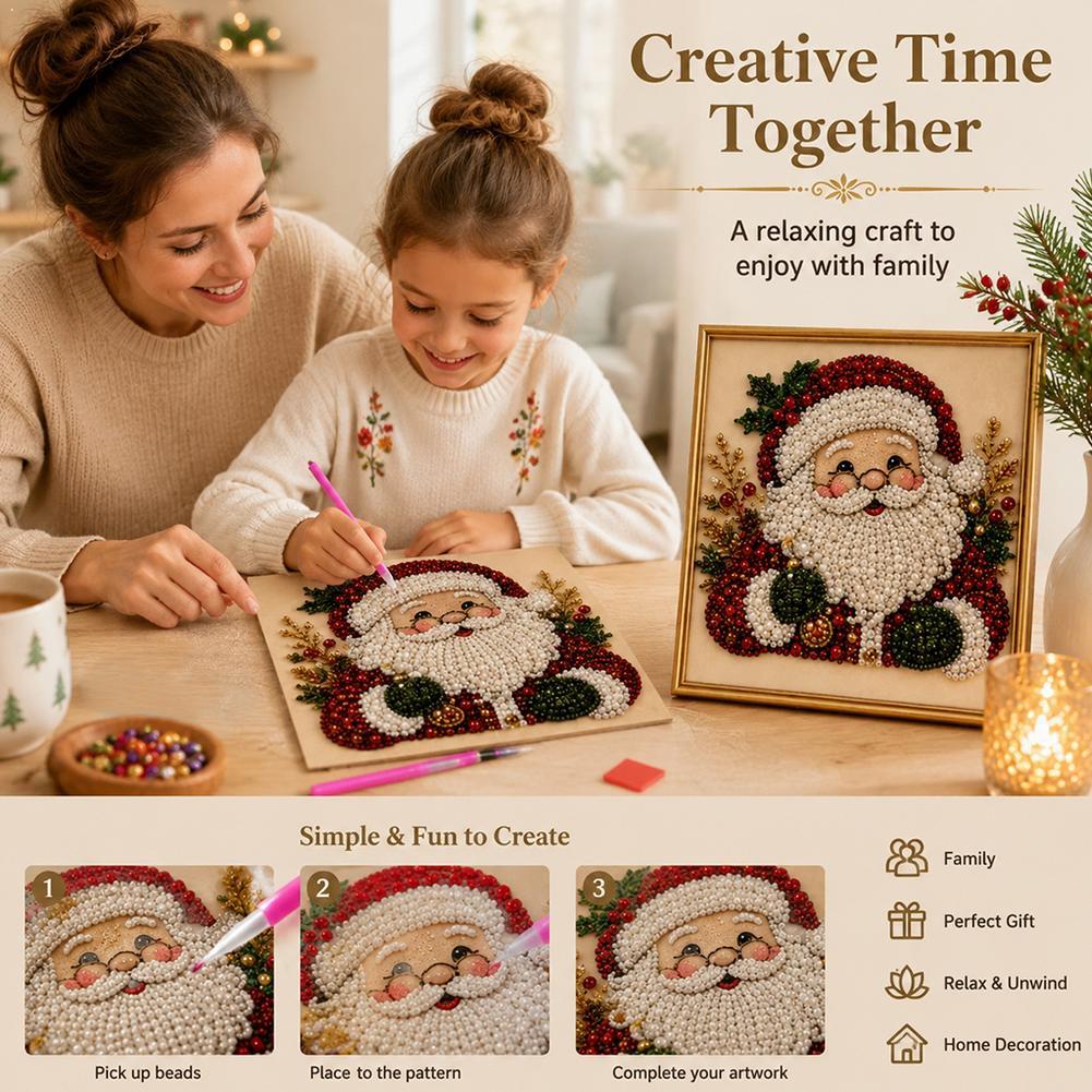 Resin Art Diy - Christmas Santa Claus Pearl Art DIY