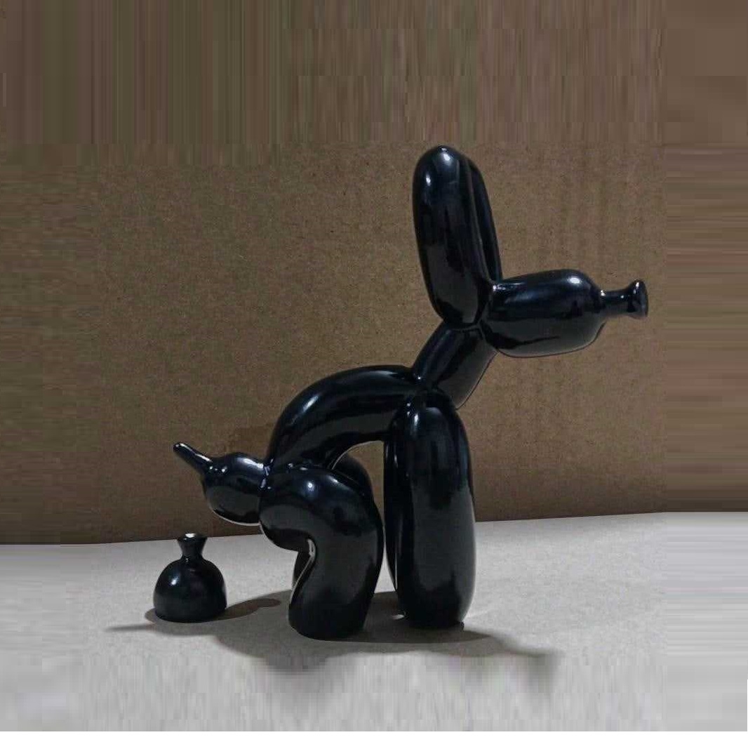 Resin Art With Wood - Modern Art Squat Balloon Dog Animal