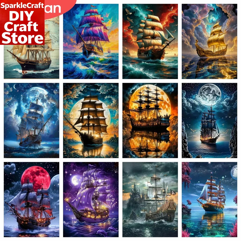 Resin Art Wall Decor - unframe Diamond Painting Novelties 2026 Sailboat