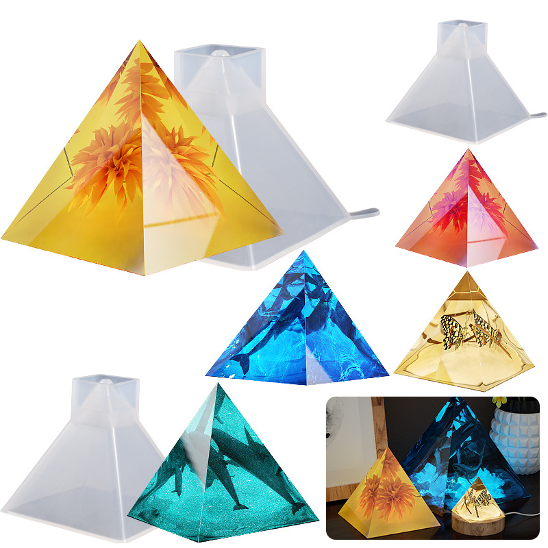 Resin Art Stand - Succulent High Clarity Resin Pyramid Silicone
