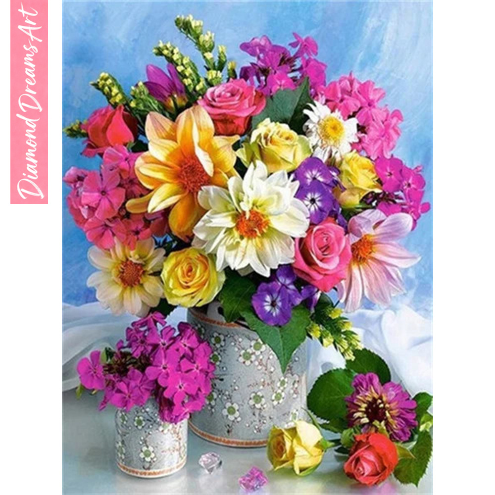 Resin Art Wall Decor - Full Diamond Mosaic Flower 5D Diamond