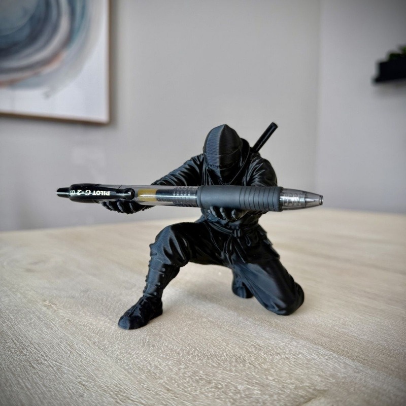 Resin Art Stand - Ninja Figure Pen Holder 3D Printed