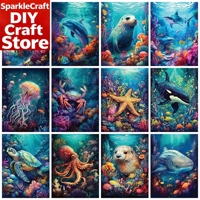 Resin Art Wall Decor - 1PC frameless Full Square Round Diamond