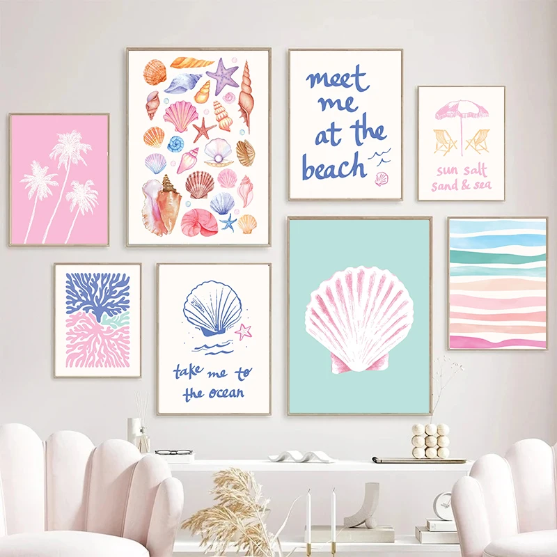 Resin Art Wall Decor - Coastal Gallery Wall Art Summer Sea