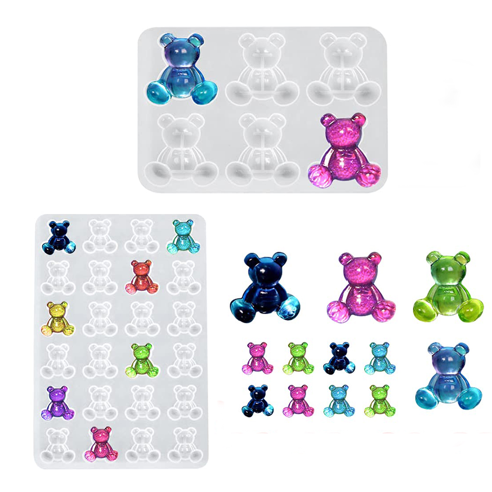 Resin Art Uv - Crystal Bear Resin Silicone Molds Small