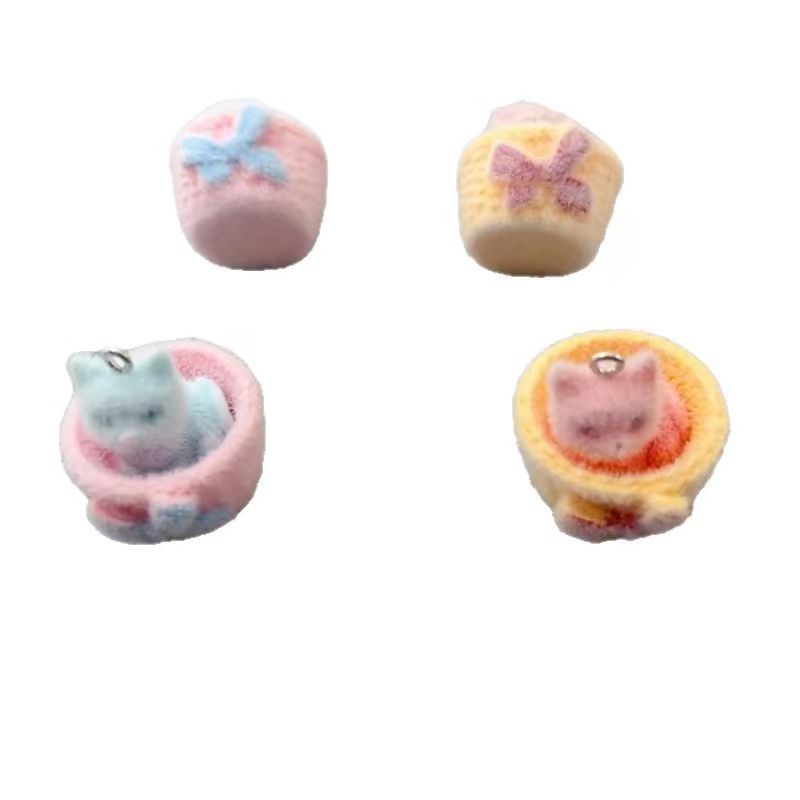 4pcs 3D plush resin cat pendan - Resin Art Handmade 评论和价格