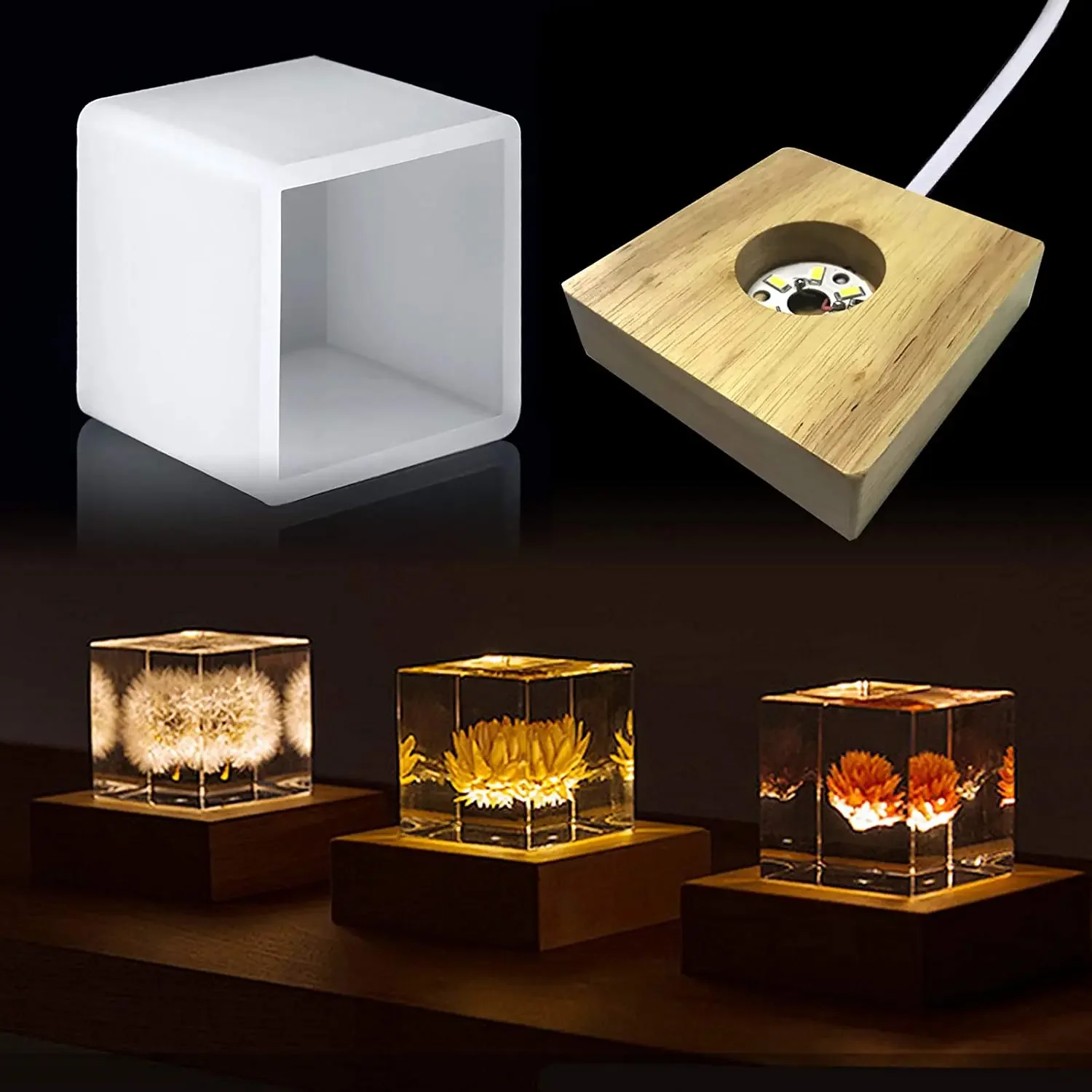 Square Light Resin Mold,led Si - Resin Art Stand 评论和价格