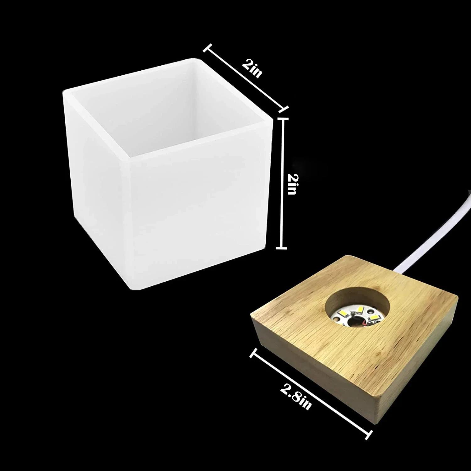 Square Light Resin Mold,led Si - Resin Art Stand 评论和价格