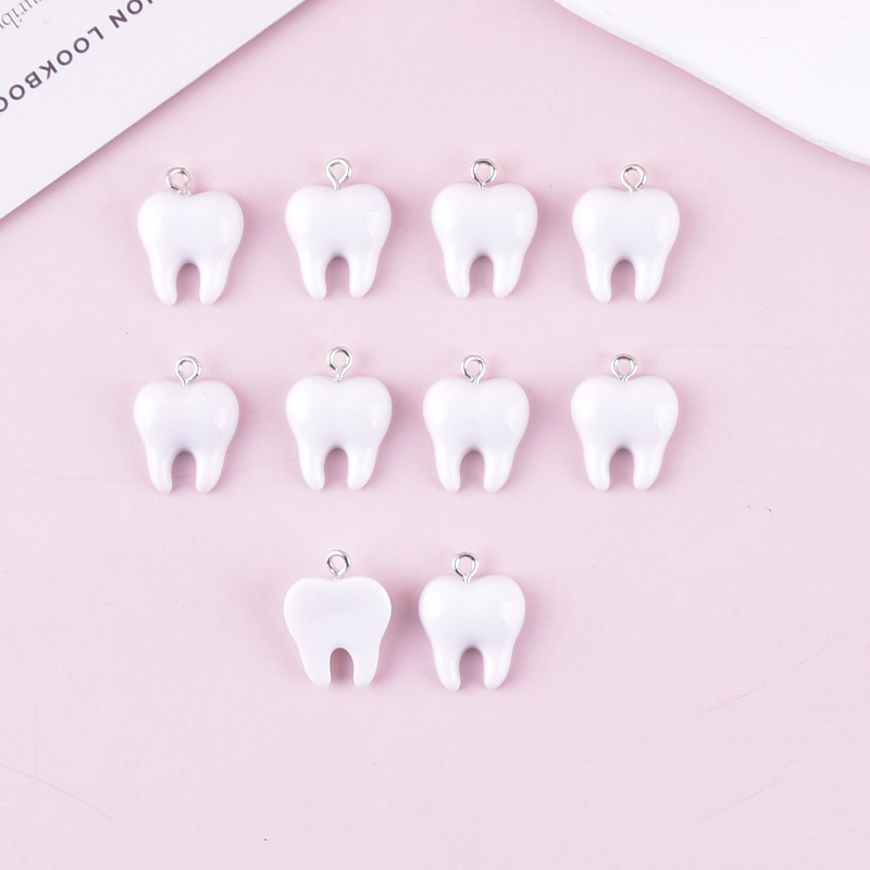 10pcs Cute White Teeth Resin P - Resin Art Handmade 评论和价格