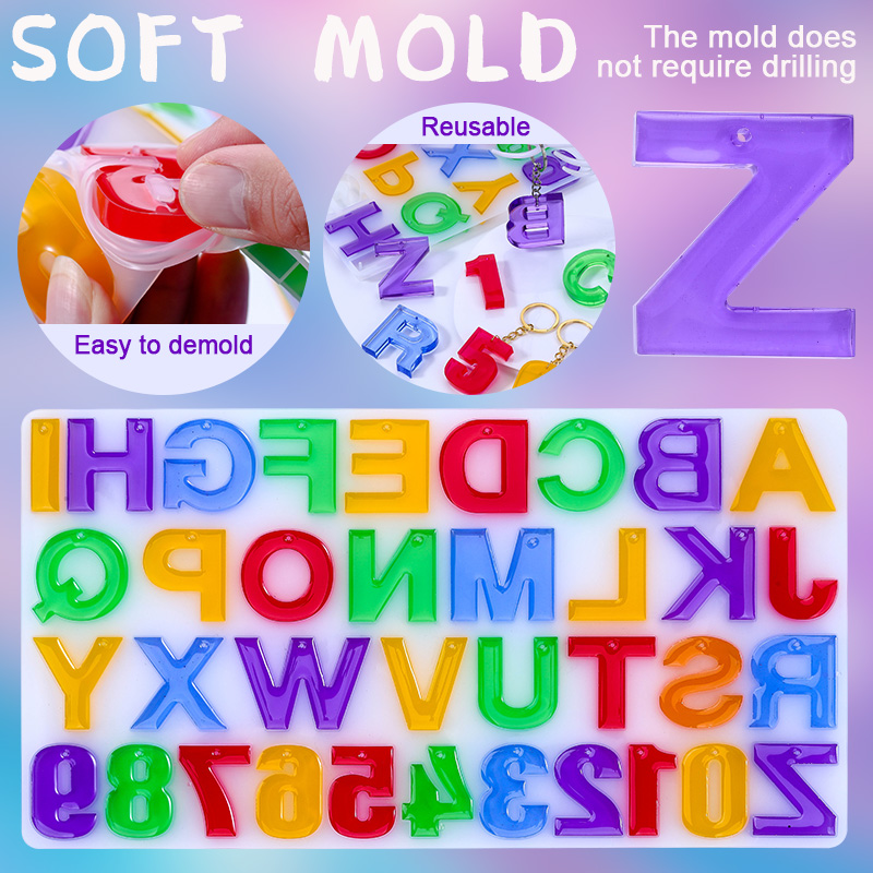 Epoxy Resin Kit for Beginner,C - Resin Art Letter Keychain 评论和价格