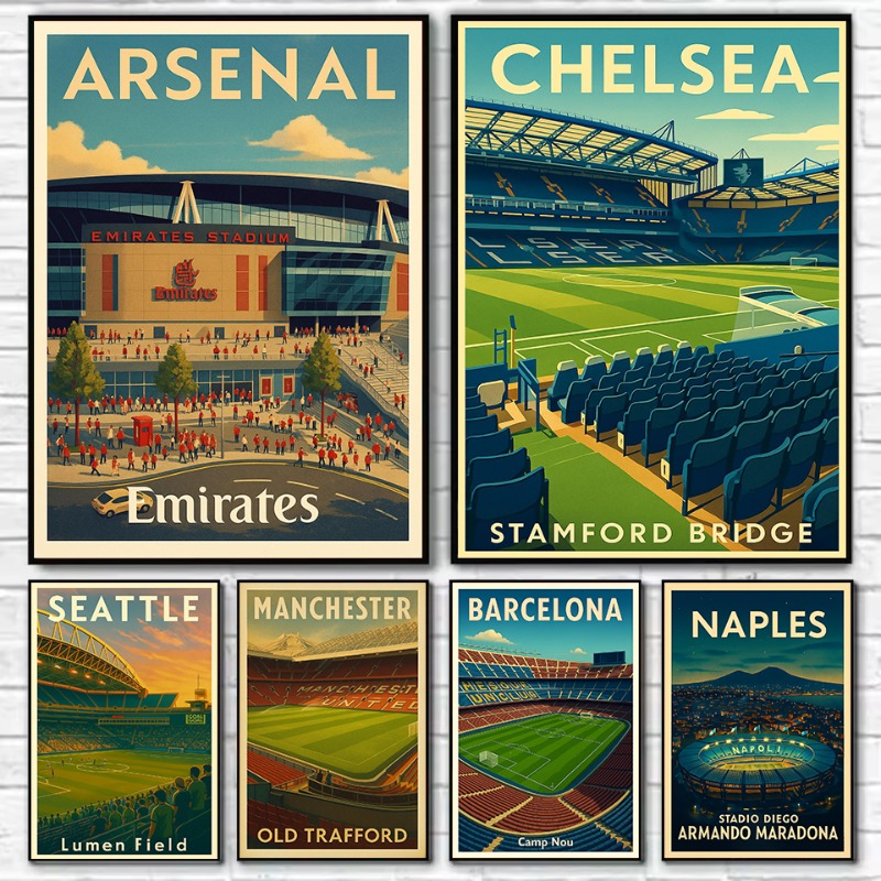 Retro Famous Football Field Ar - Resin Art Wall Decor 评论和价格