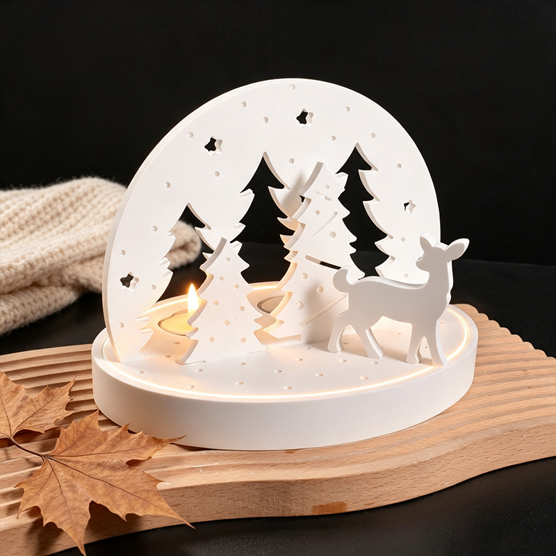 Christmas Elk Tealight Candle  - Resin Art Lamp 评论和价格