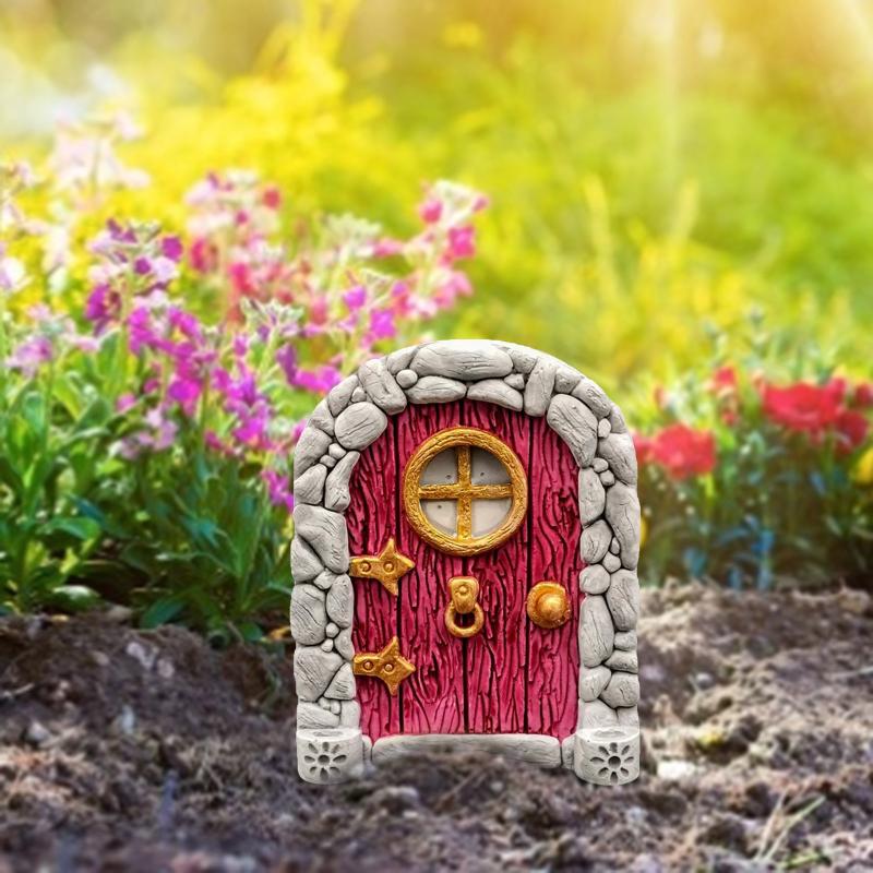 Elf Fairy Door Miniature Garde - Resin Art With Wood 评论和价格