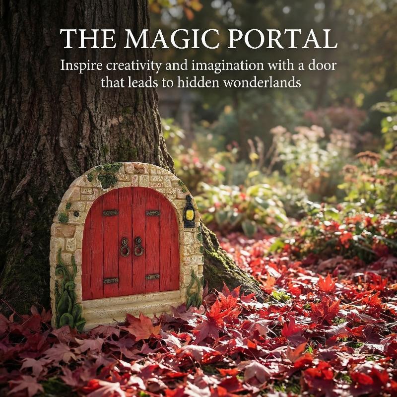 Elf Fairy Door Miniature Garde - Resin Art With Wood 评论和价格