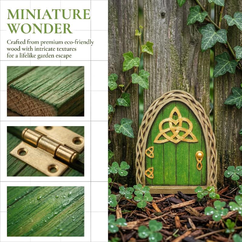 Elf Fairy Door Miniature Garde - Resin Art With Wood 评论和价格