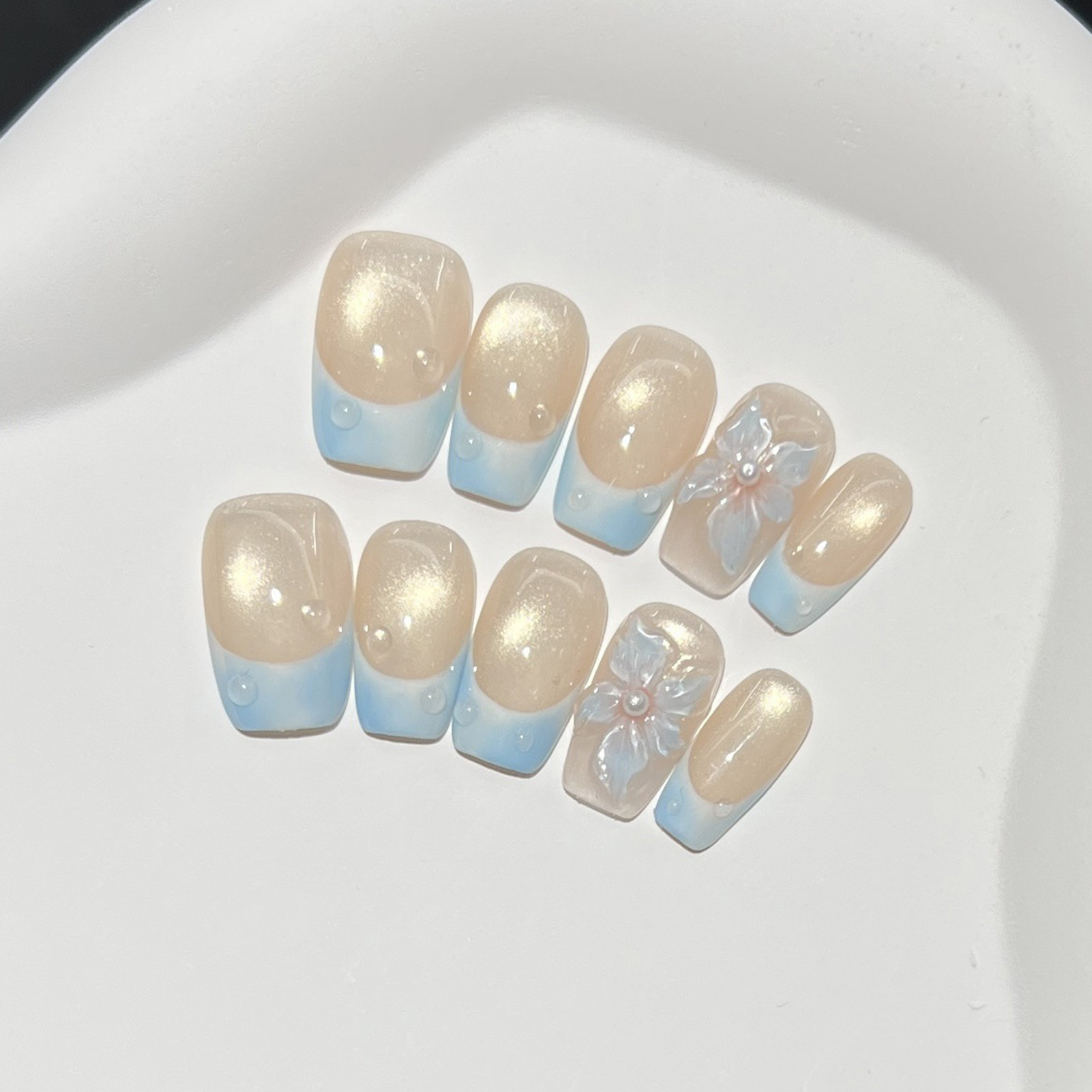 10pcs French Blue Glossy Flora - Resin Art Diy 评论和价格