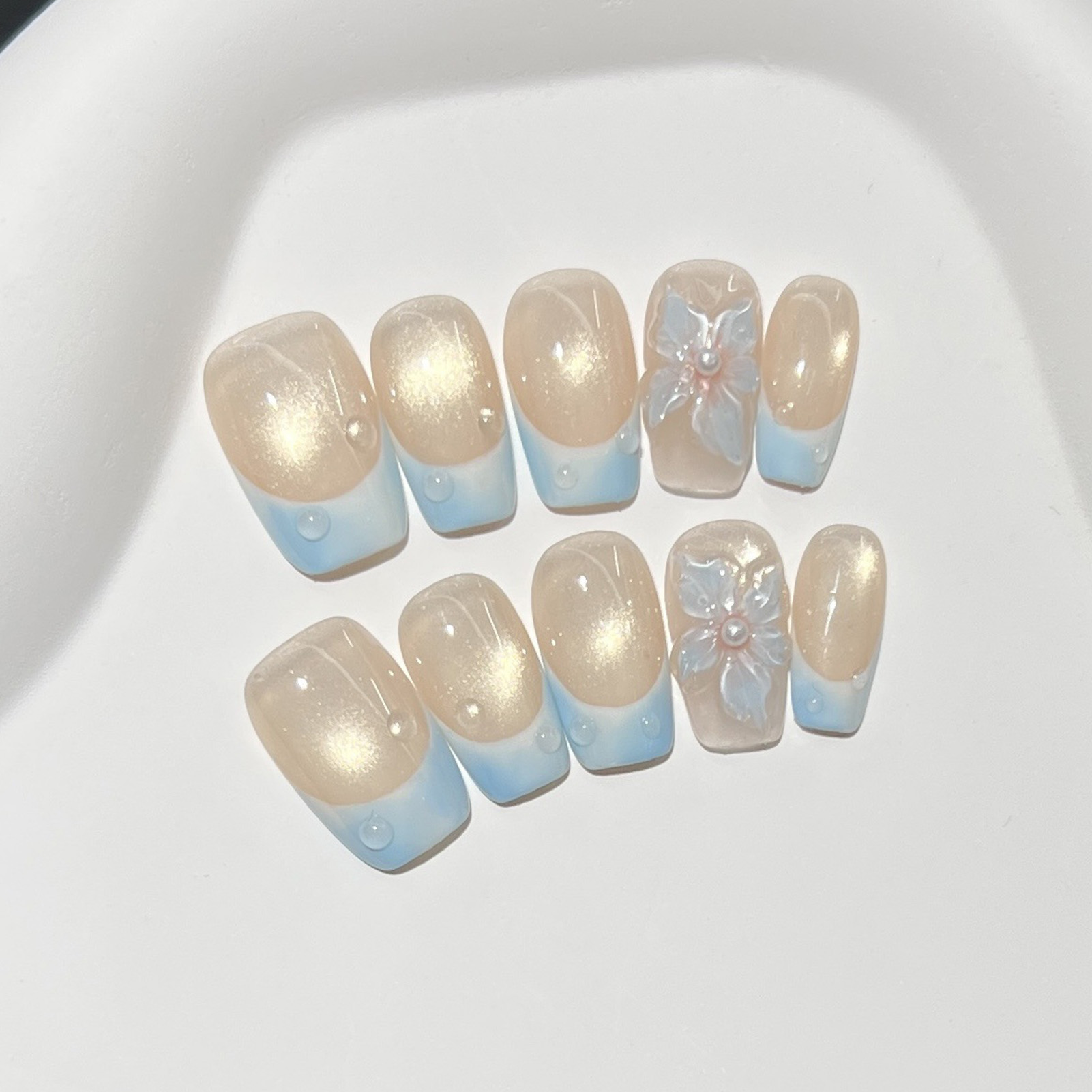 10pcs French Blue Glossy Flora - Resin Art Diy 评论和价格