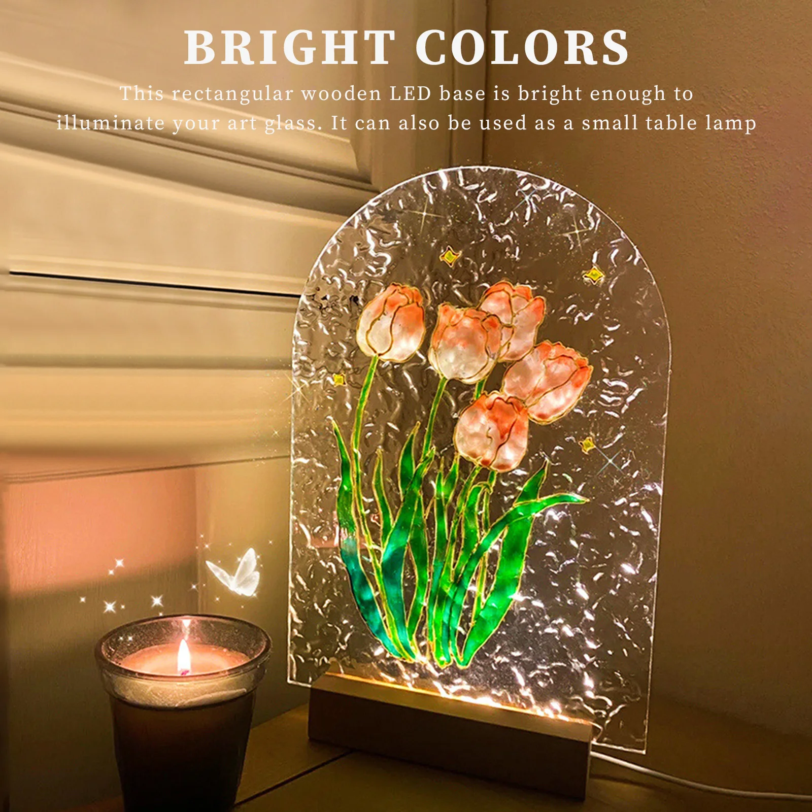 1-10pcs LED Wood Light Display - Resin Art Stand 评论和价格