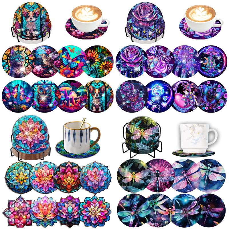 8pcs/Set DIY Diamond Painting  - Resin Art With Wood 评论和价格