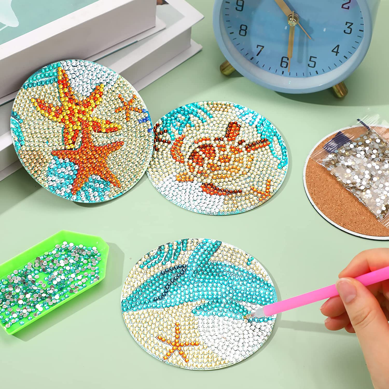 8pcs/Set DIY Diamond Painting  - Resin Art With Wood 评论和价格