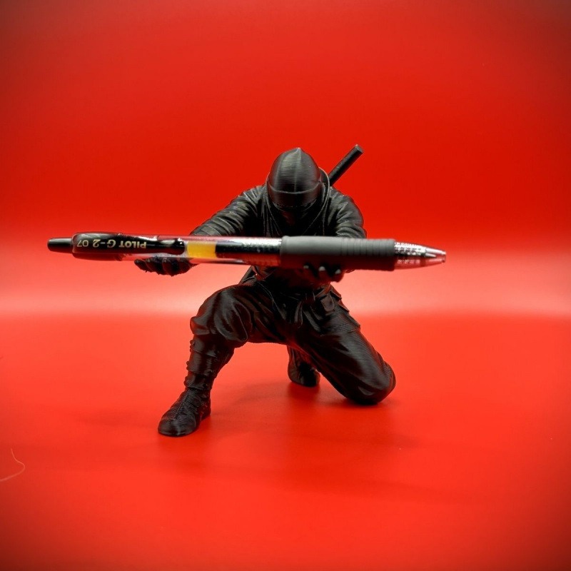 Ninja Figure Pen Holder 3D Pri - Resin Art Stand 评论和价格