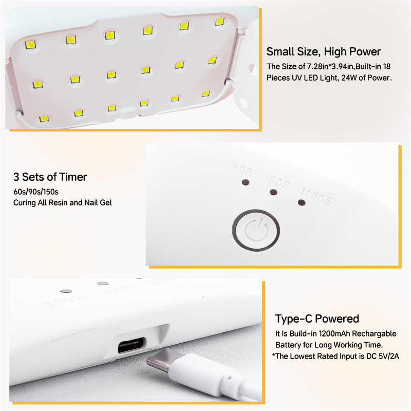 24W USB Rechargeable UV LED La - Resin Art Lamp 评论和价格