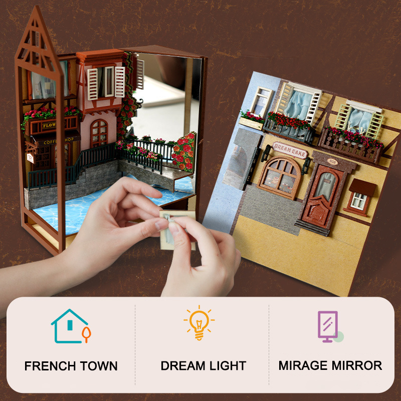 DIY Wooden Book Nook Retro Col - Resin Art With Wood 评论和价格