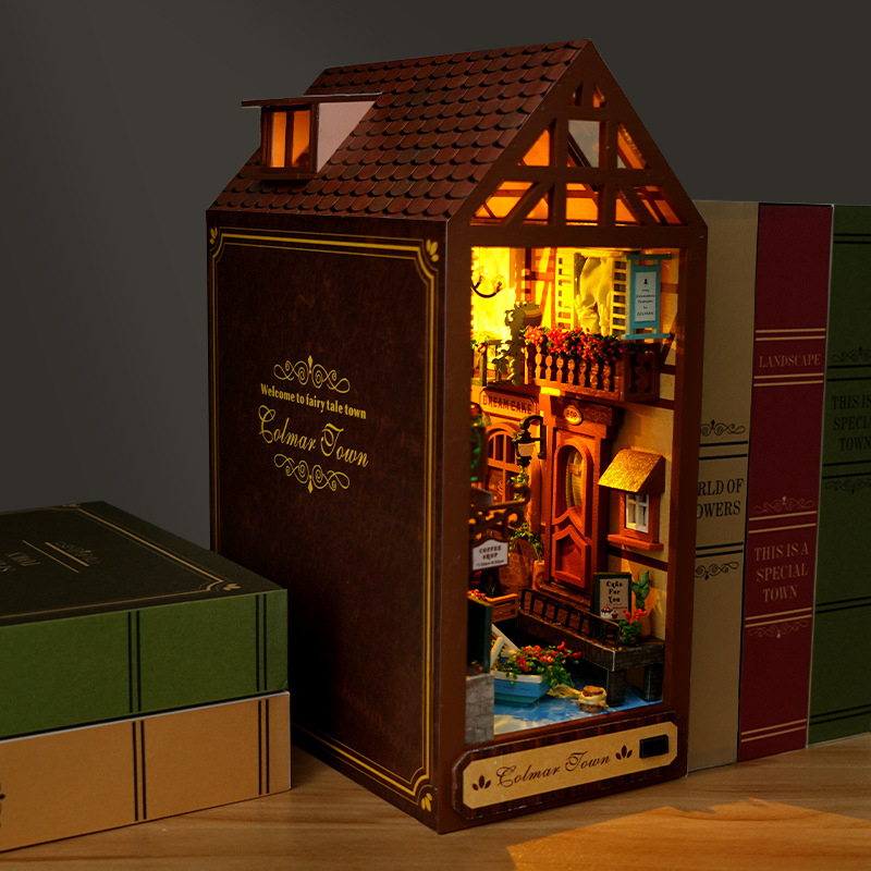 DIY Wooden Book Nook Retro Col - Resin Art With Wood 评论和价格