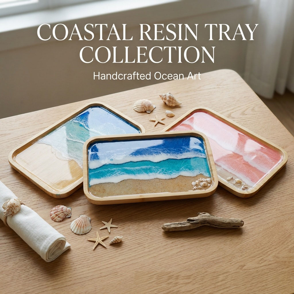 Epoxy Resin Ocean Art Decorati - Resin Art With Wood 评论和价格