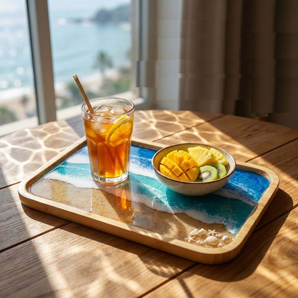 Epoxy Resin Ocean Art Decorati - Resin Art With Wood 评论和价格