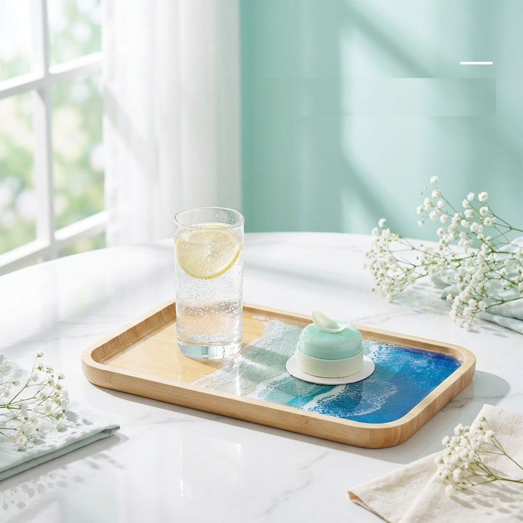 Epoxy Resin Ocean Art Decorati - Resin Art With Wood 评论和价格