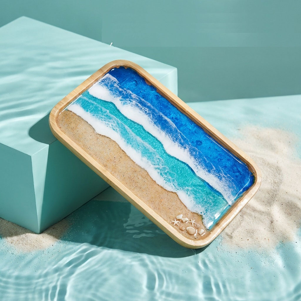 Epoxy Resin Ocean Art Decorati - Resin Art With Wood 评论和价格
