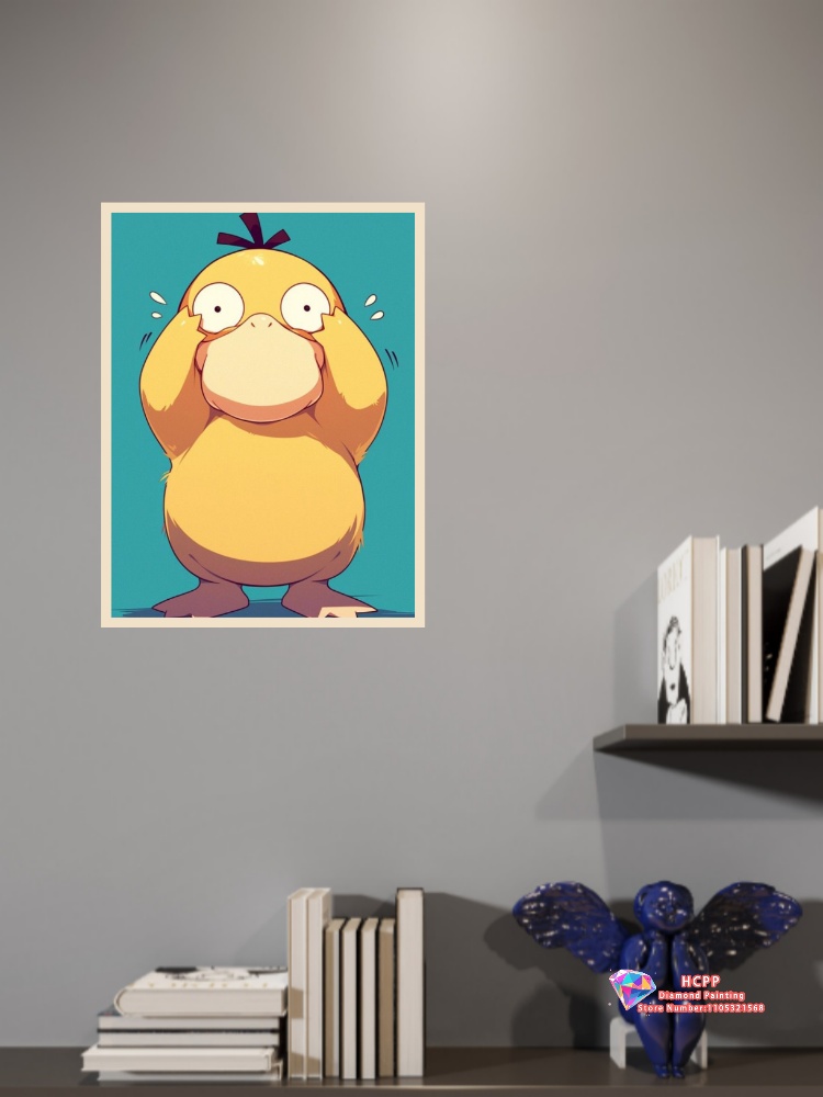 1pc frameless Psyduck Cartoon  - Resin Art Wall Decor 评论和价格